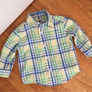 Janie and Jack Boys Plaid Button Down Shirt 6-12 months